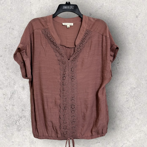 Parallel Skies Tops - Parallel Skies Wrinkled Style Mauve Blouse Size L